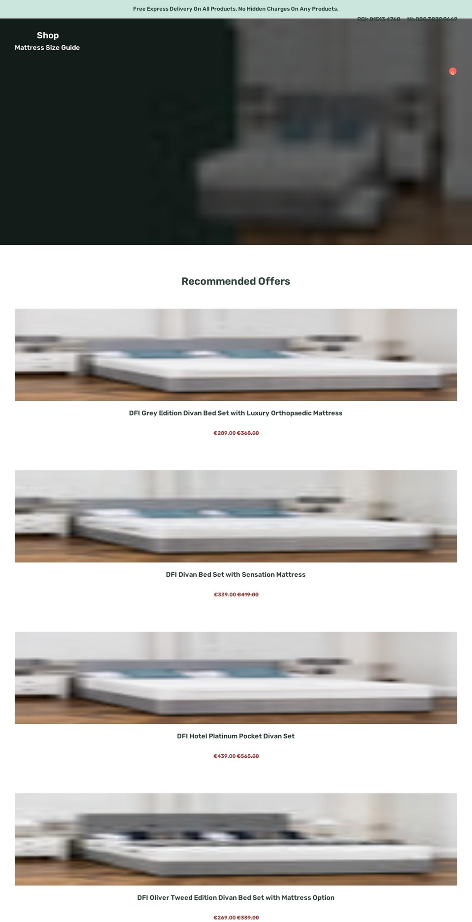 dfibeds.co.uk shopify website screenshot