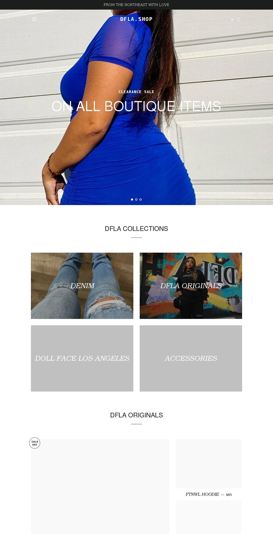 dfla.shop shopify website screenshot