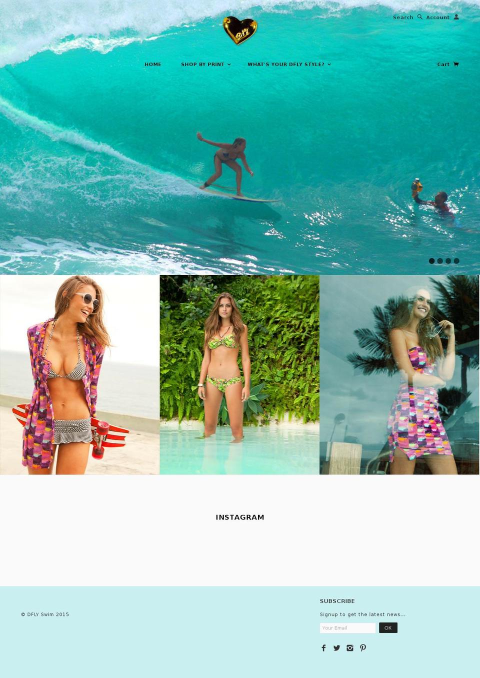 dflyswimwear.com shopify website screenshot
