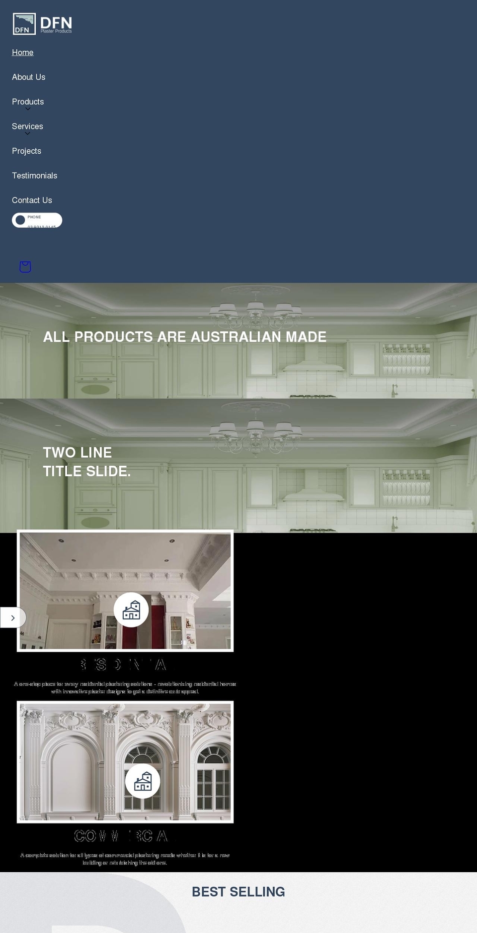 dfnplasterproducts.com.au shopify website screenshot