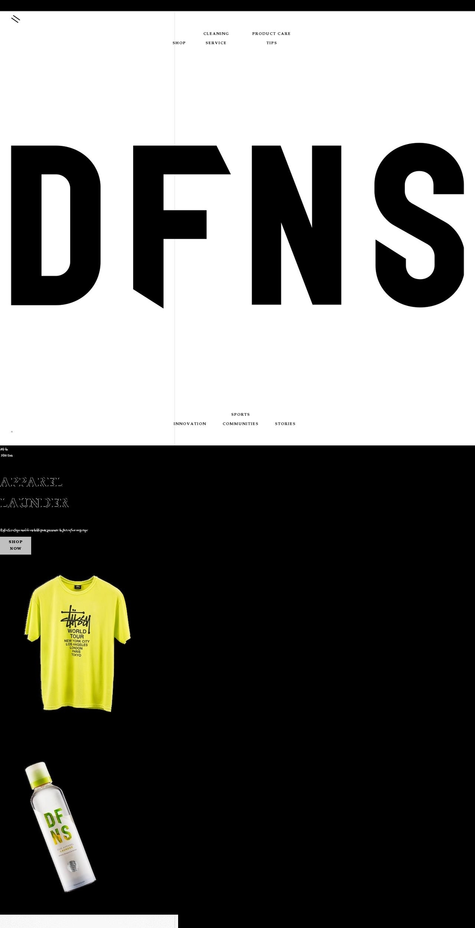 dfns.com shopify website screenshot