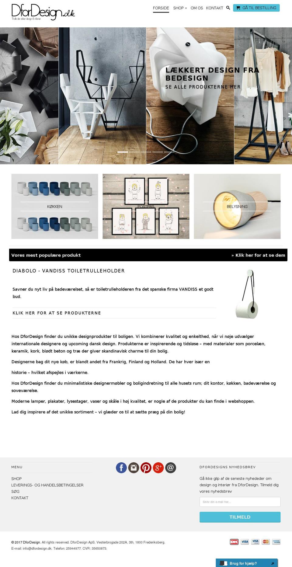 dfordesign.dk shopify website screenshot