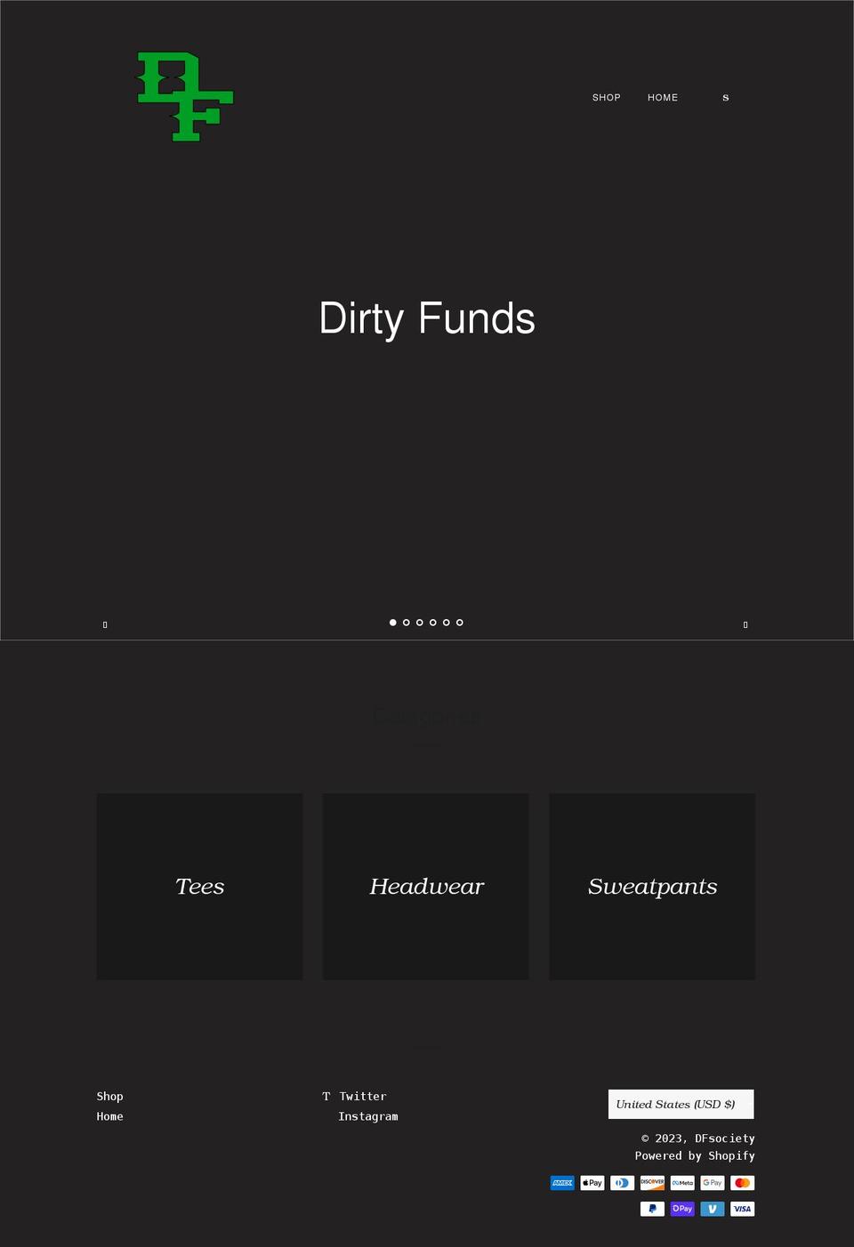 dfsociety.com shopify website screenshot