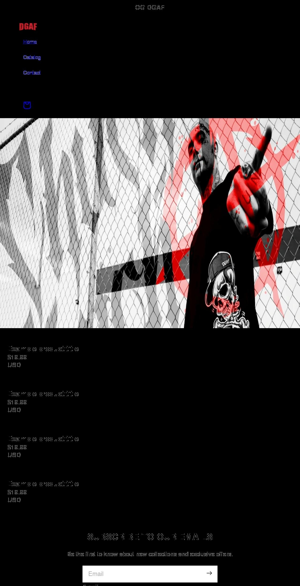 dgaf.com shopify website screenshot