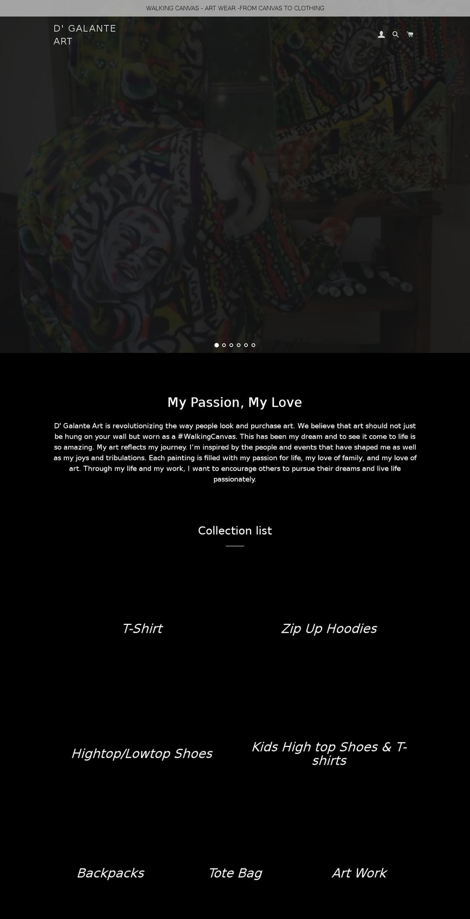 dgalanteart.com — Shopify storefront screenshot