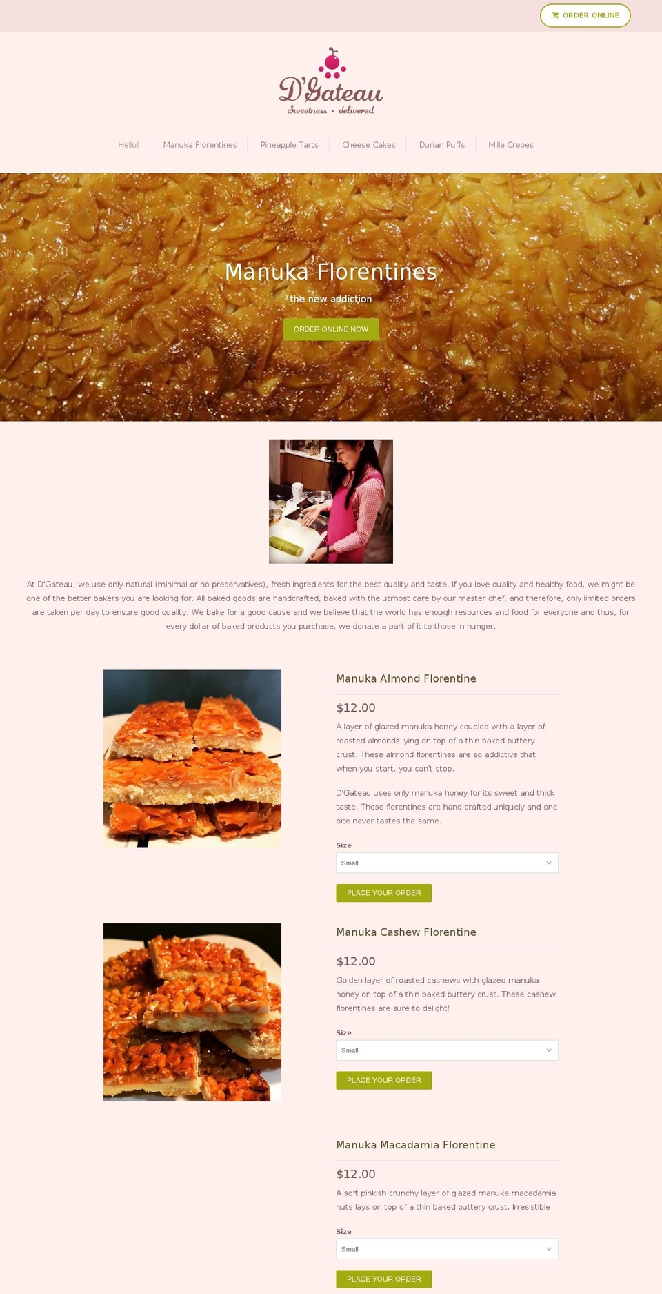 dgateau.com shopify website screenshot