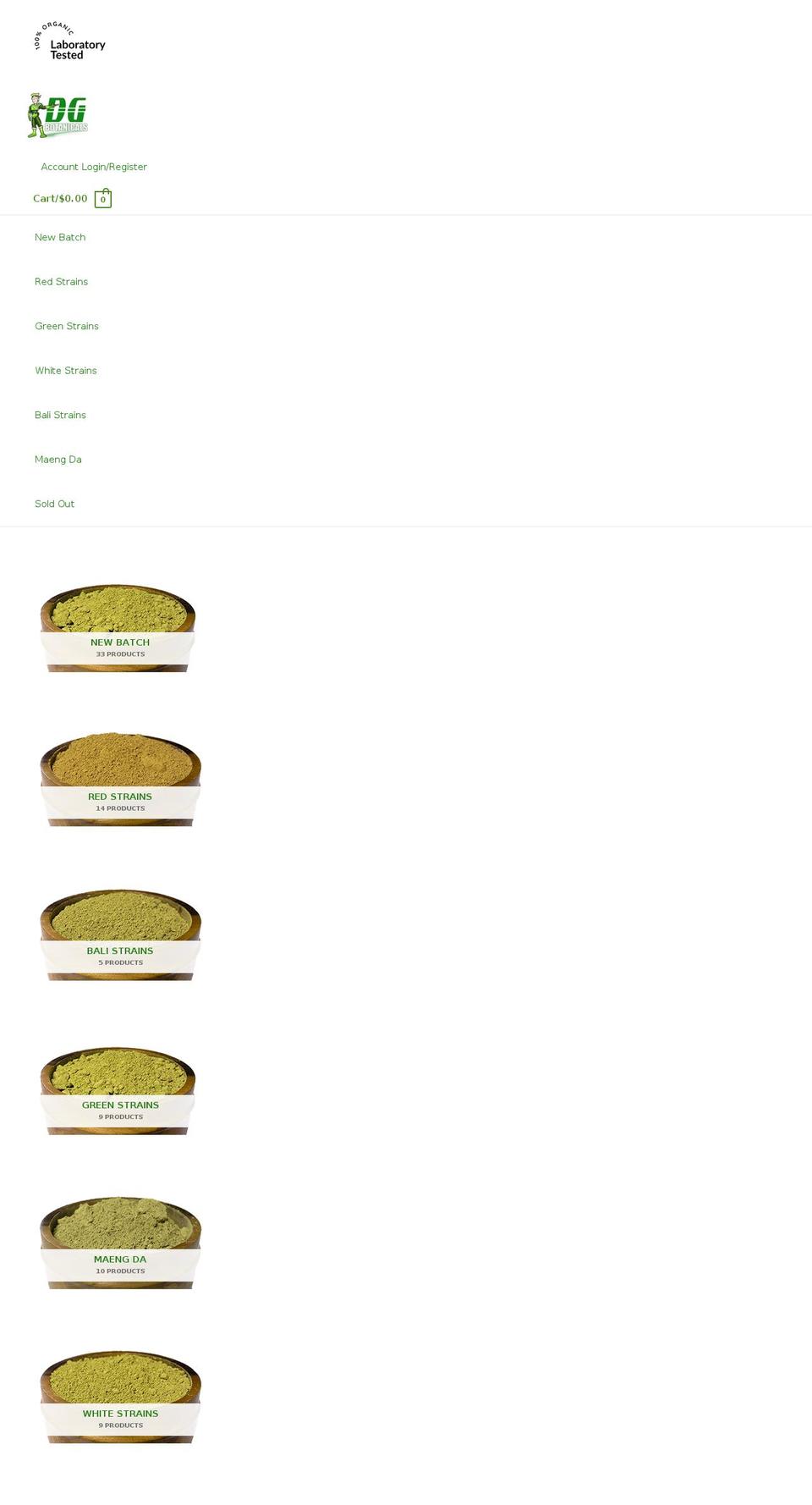 dgbotanicals2.com — Shopify storefront screenshot