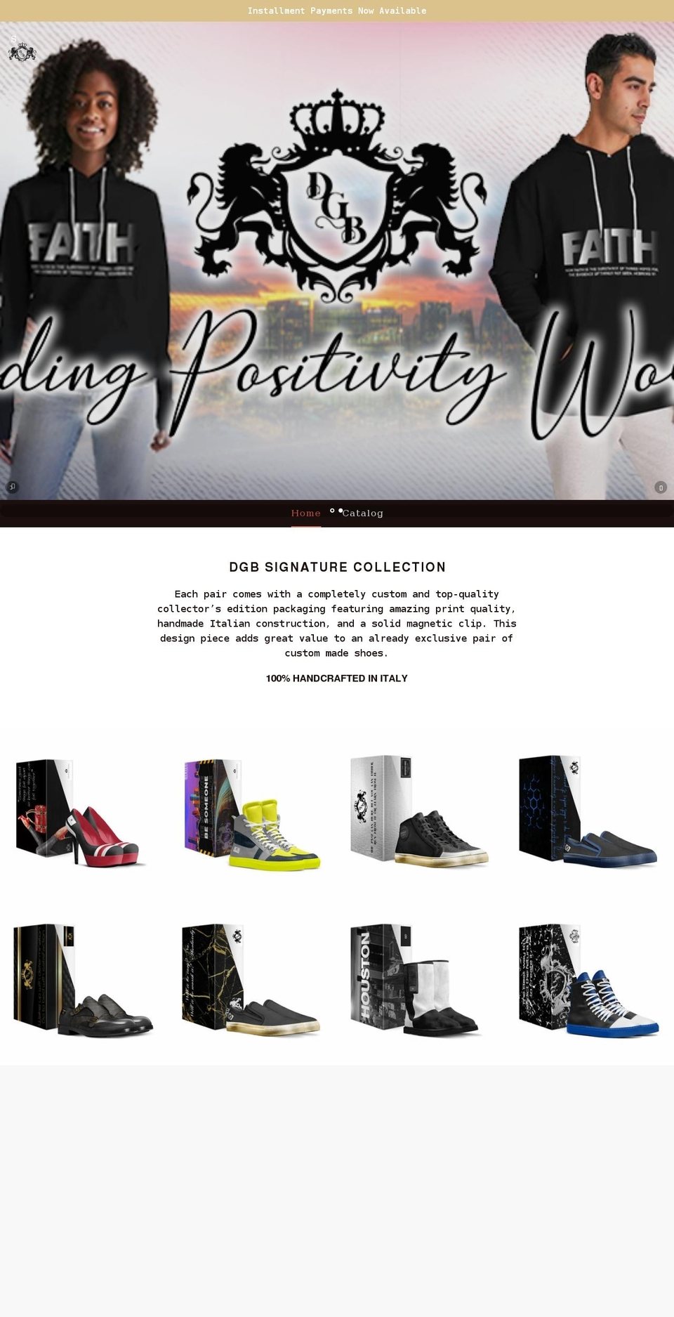 dgbshoes.com shopify website screenshot