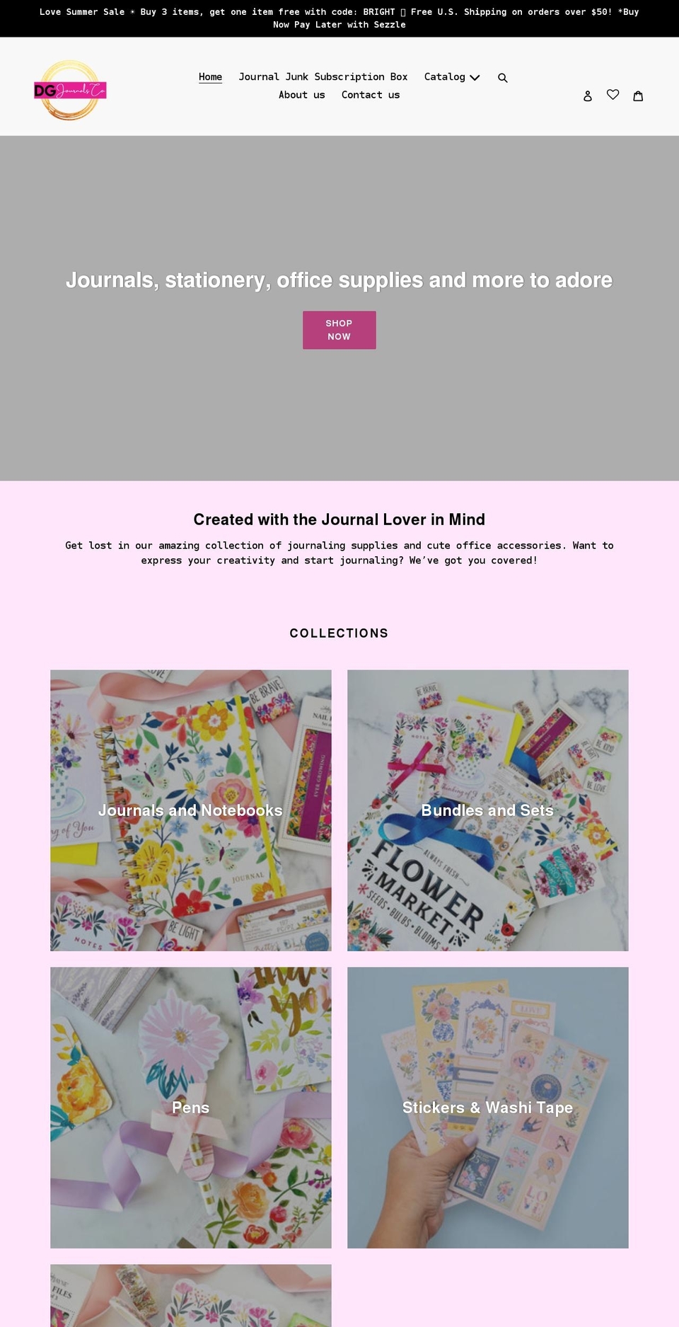 dgjournals.com shopify website screenshot