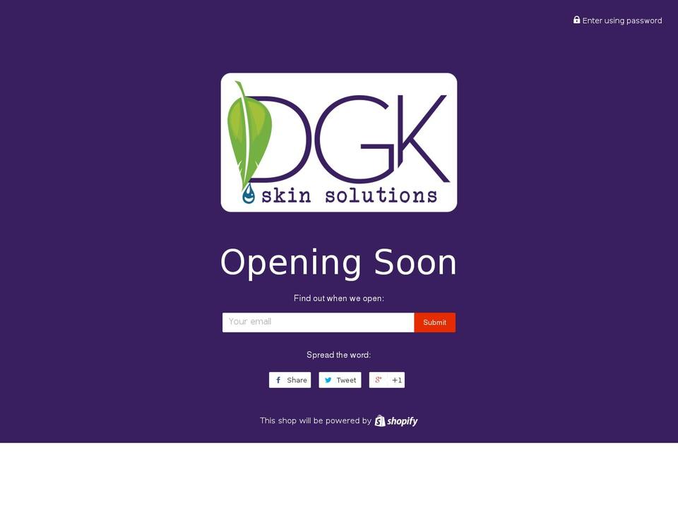 dgkskinsolutions.com shopify website screenshot