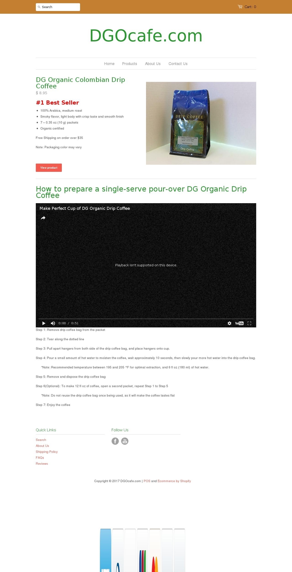 dgocafe.com shopify website screenshot