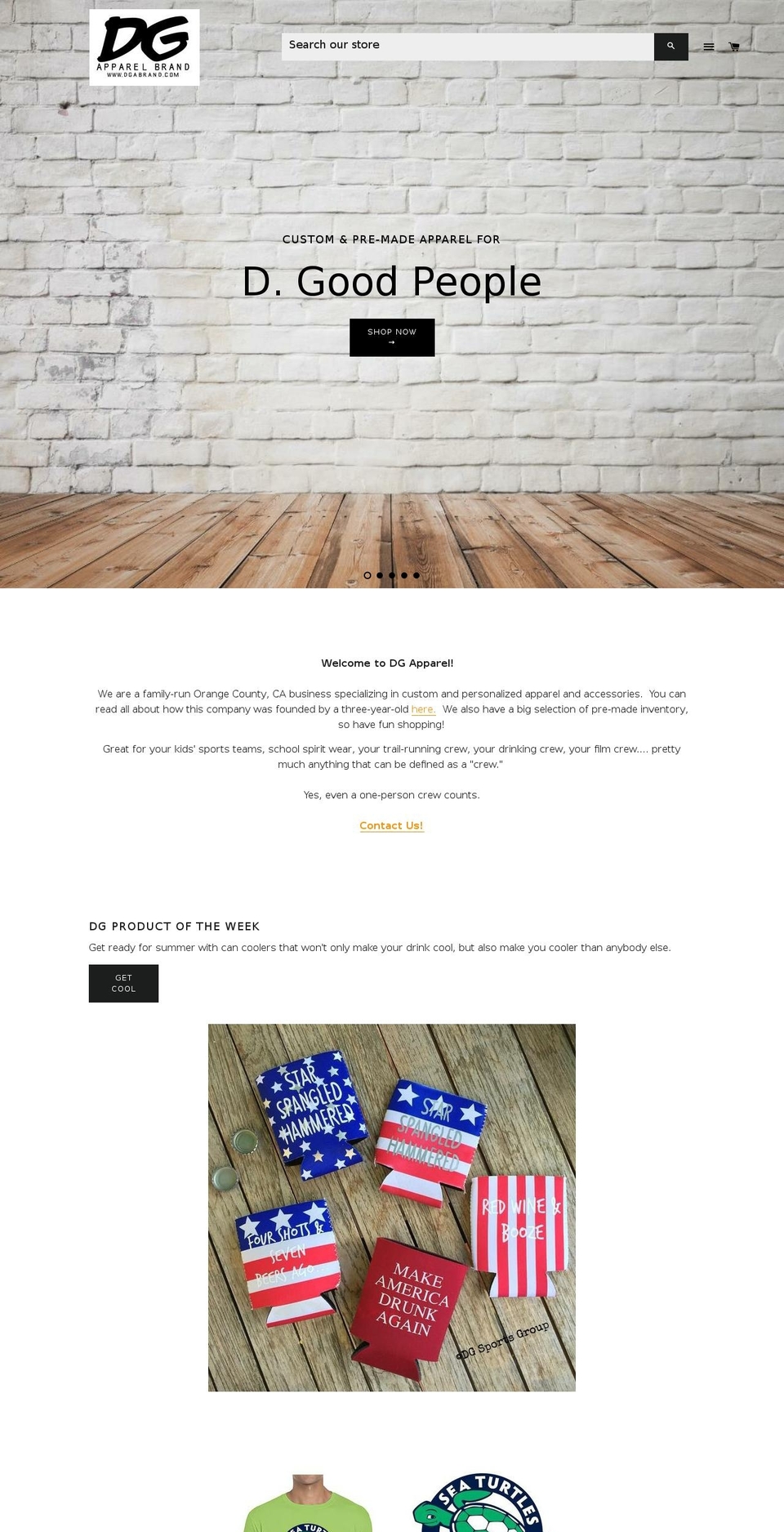 dgsportsgroup.com shopify website screenshot