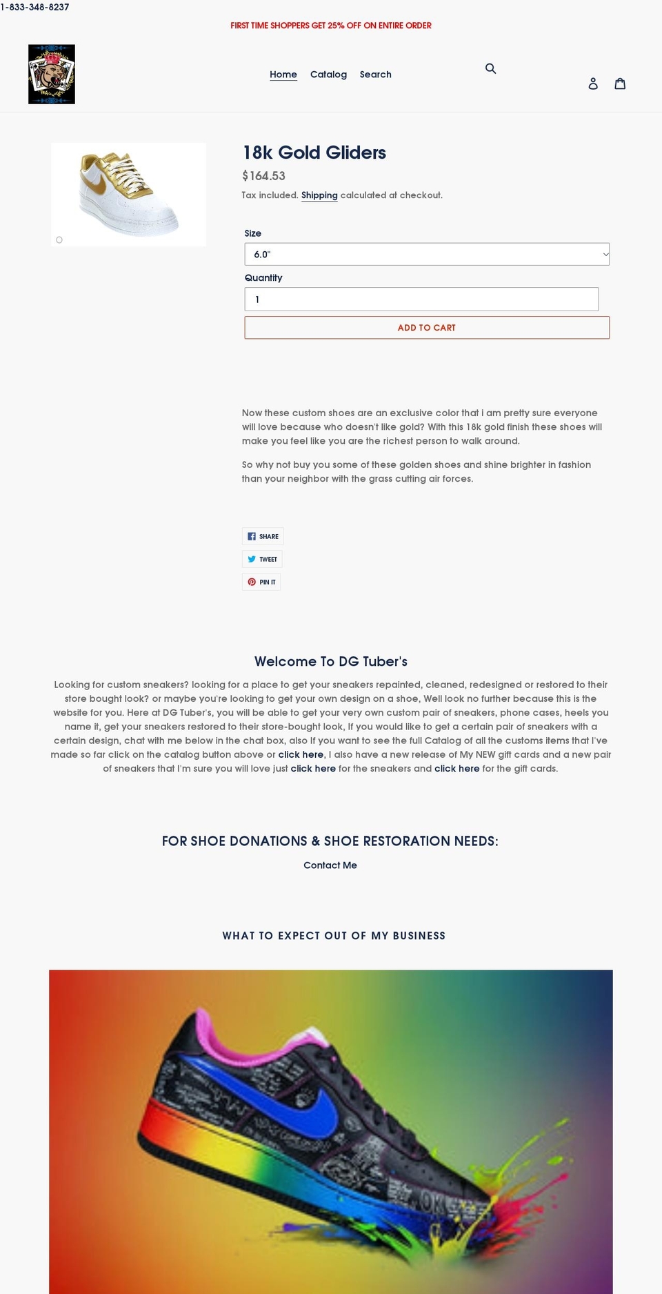 dgtuber.com shopify website screenshot