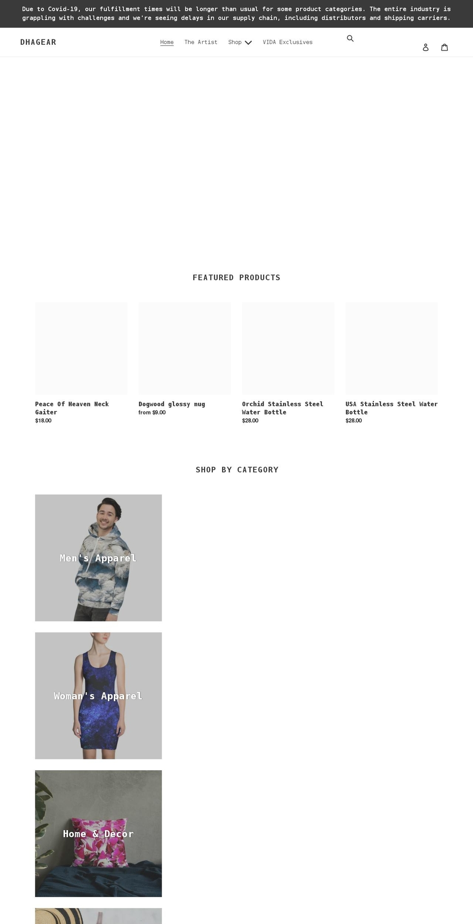 dhagear.com shopify website screenshot