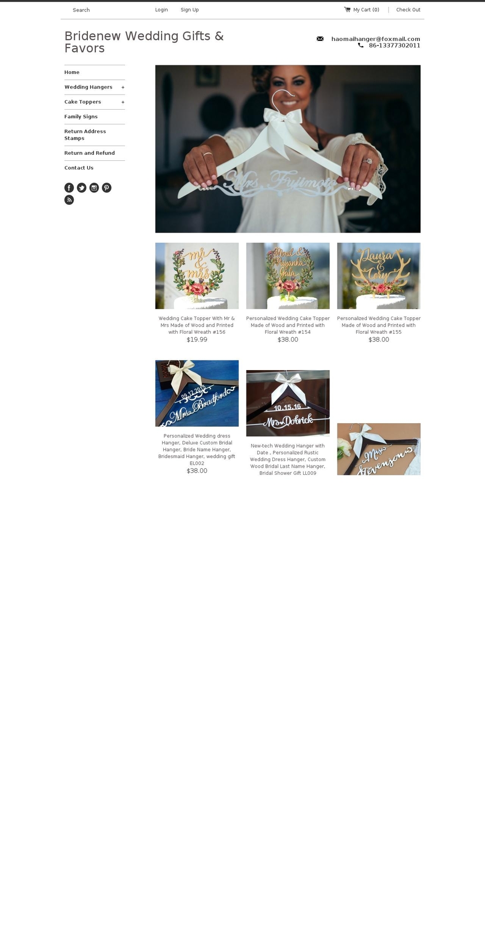 dhangers.com shopify website screenshot