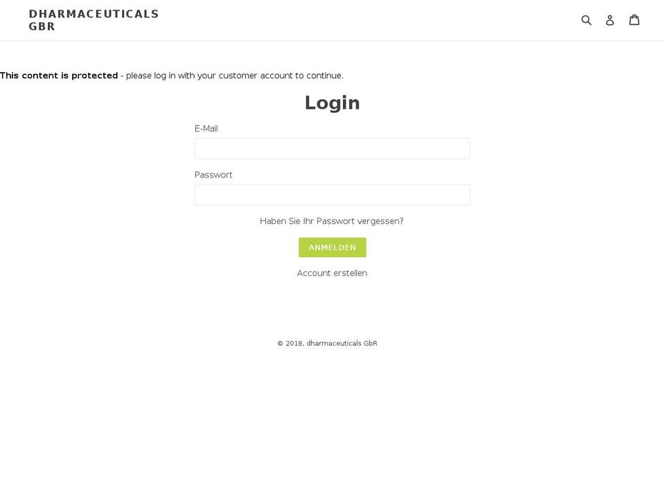 dharmaceuticals.kaufen shopify website screenshot