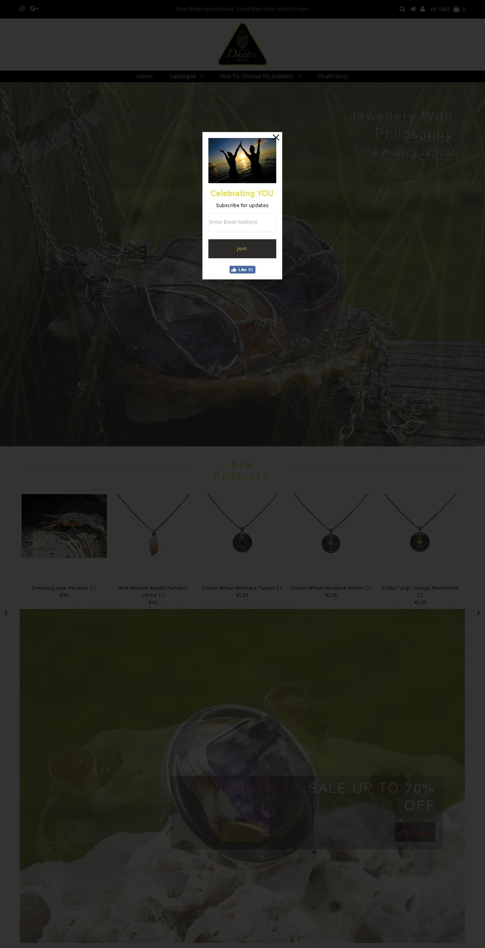 dhatrijewellery.com — Shopify storefront screenshot