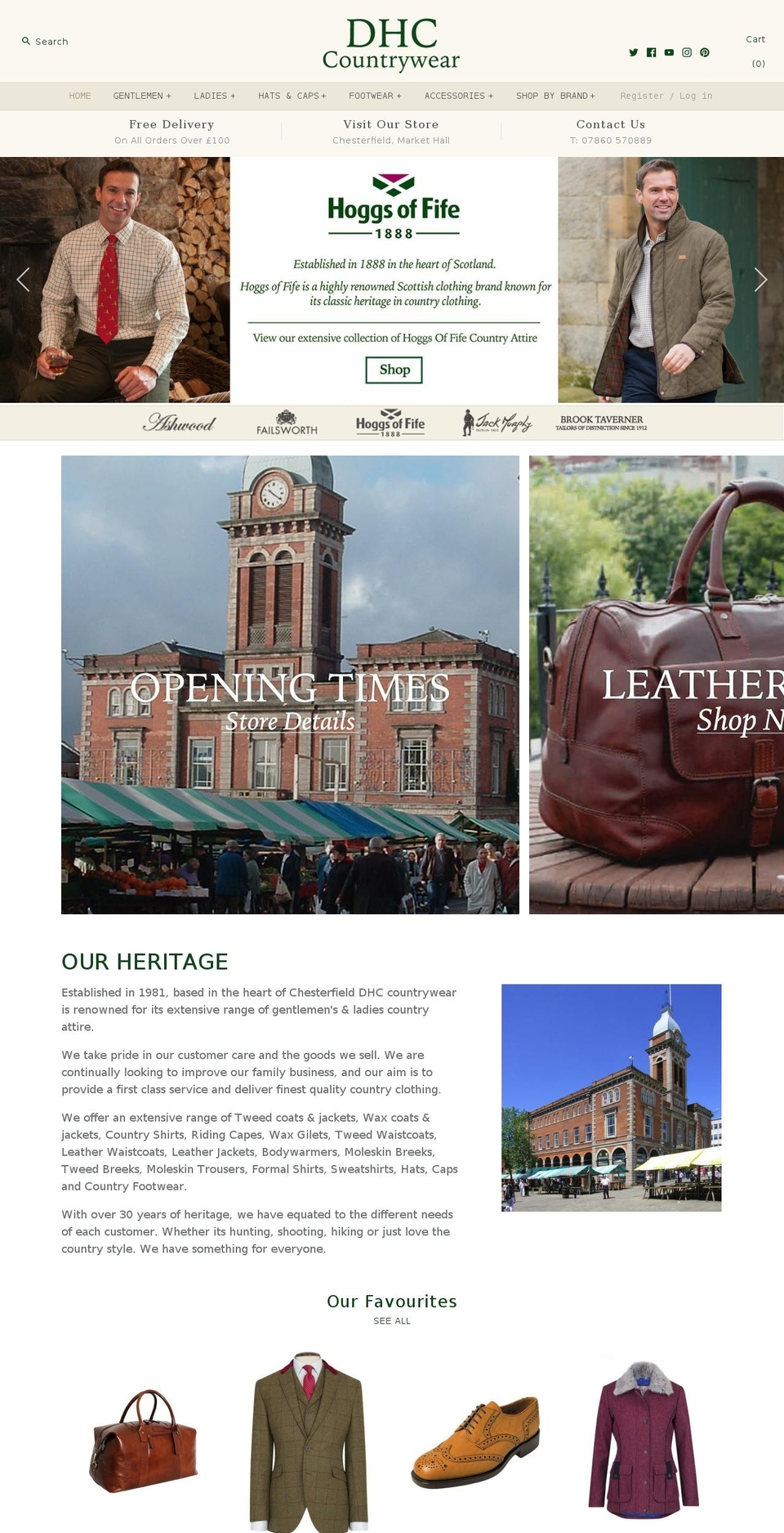 dhccountrywear.com — Shopify storefront screenshot