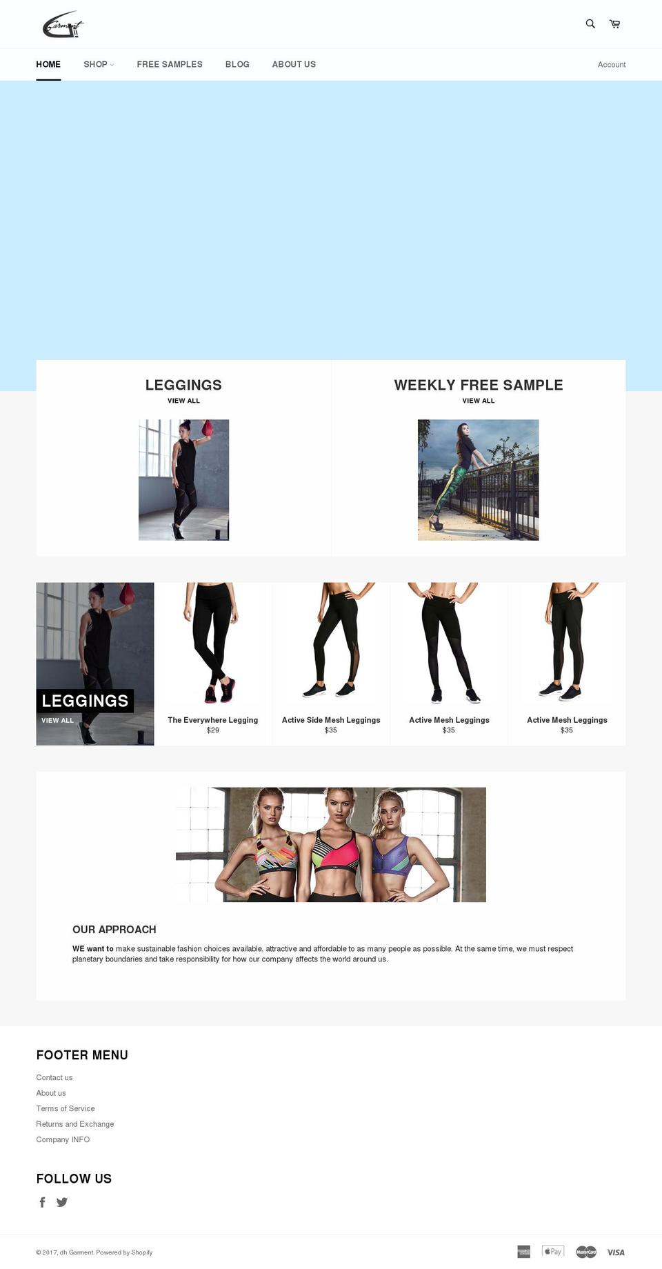 dhgarment.com shopify website screenshot