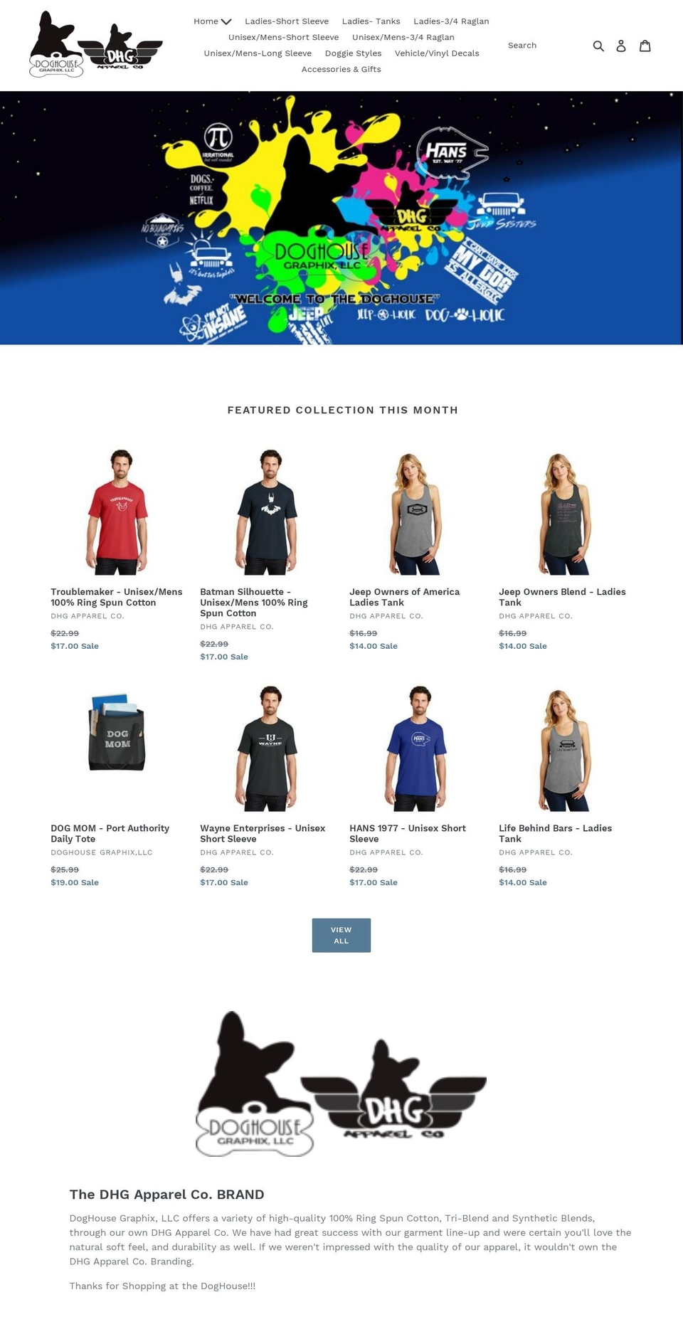 dhgraphix.com — Shopify storefront screenshot