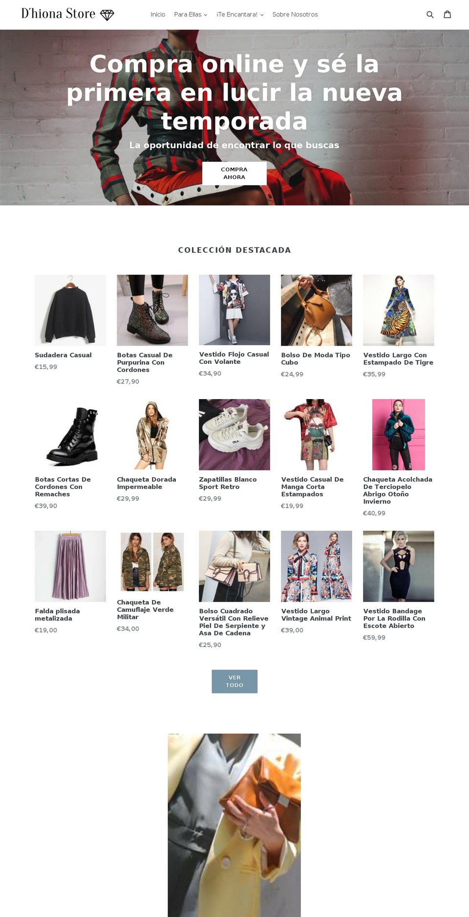 dhiona.com — Shopify storefront screenshot
