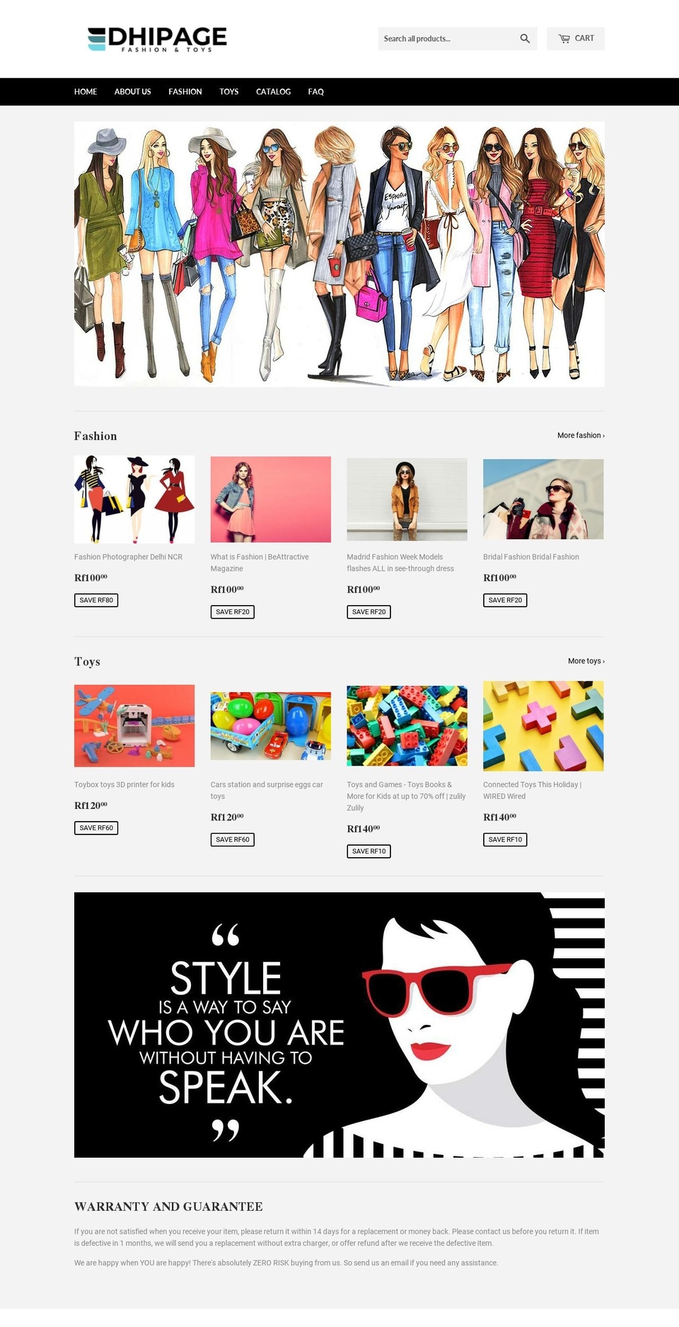 dhipage.com — Shopify storefront screenshot