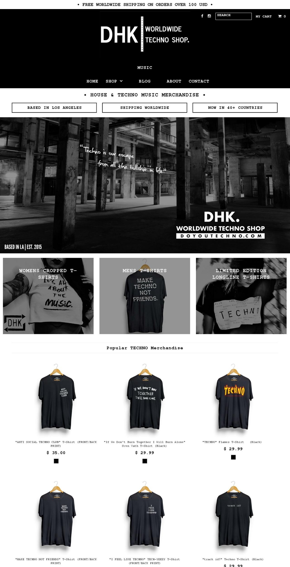 dhkmusicwear.com — Shopify storefront screenshot