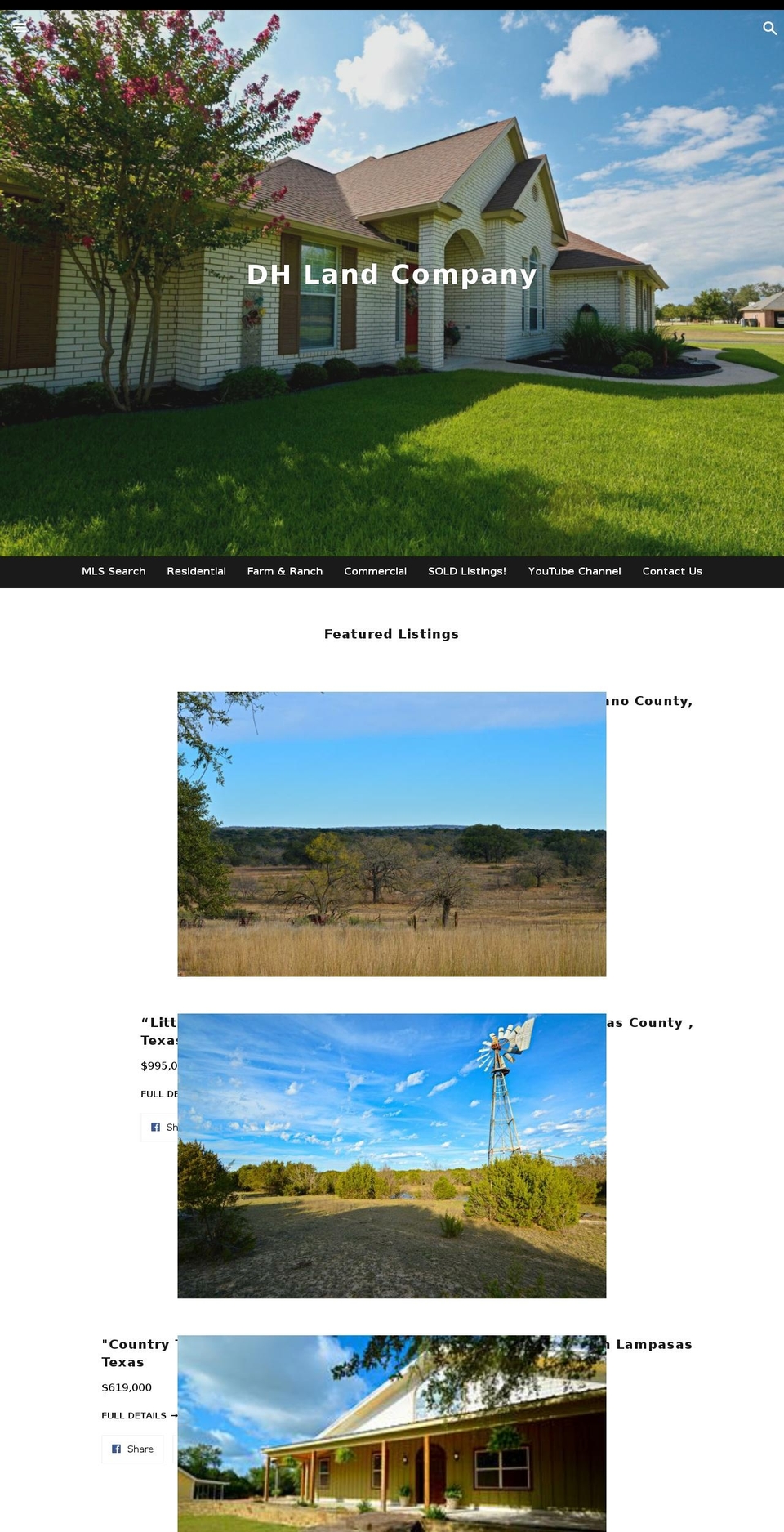 dhlandcompany.com — Shopify storefront screenshot