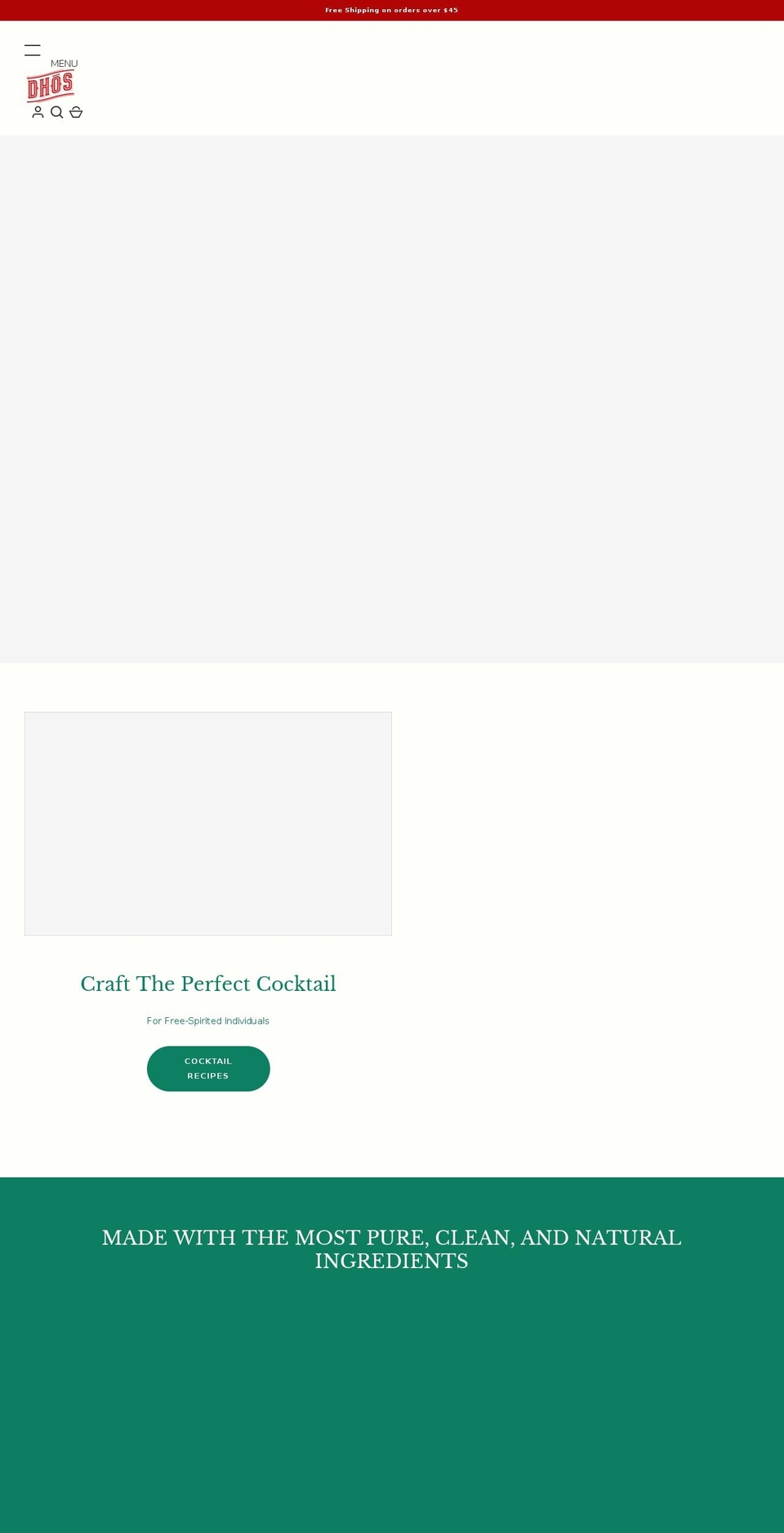 dhosspirits.com shopify website screenshot