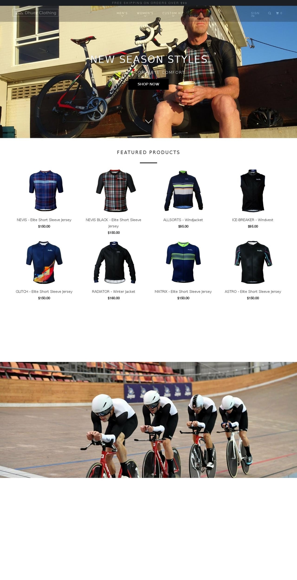 Current Parallax v3.0.5 Shopify theme site example dhuezclothing.com