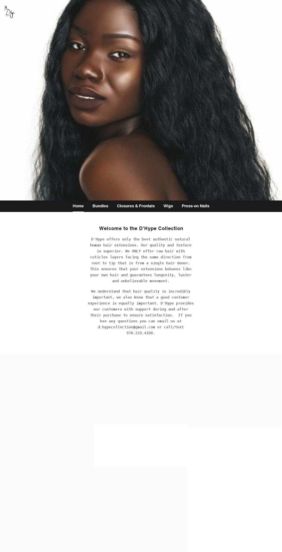 dhypecollection.com shopify website screenshot