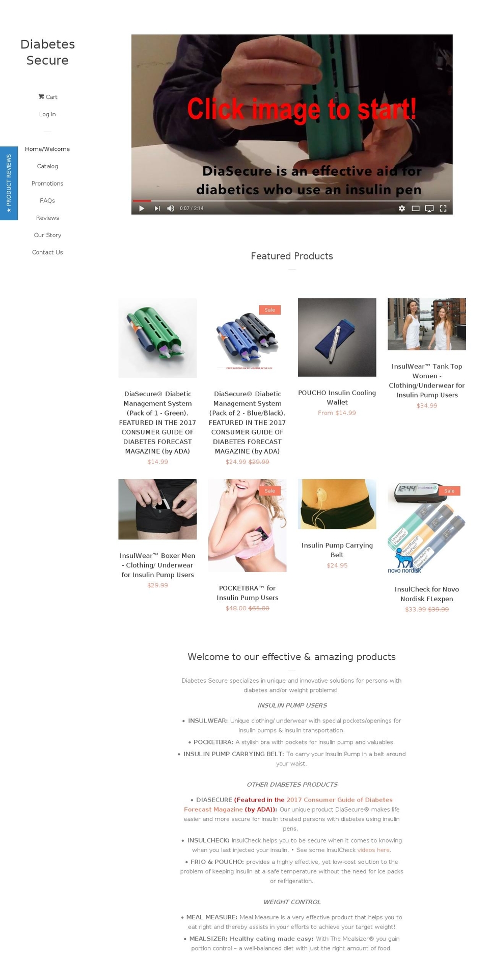 diabetessecure.com shopify website screenshot