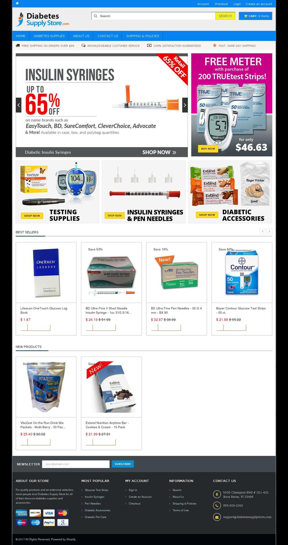 diabetessupplystore.com shopify website screenshot