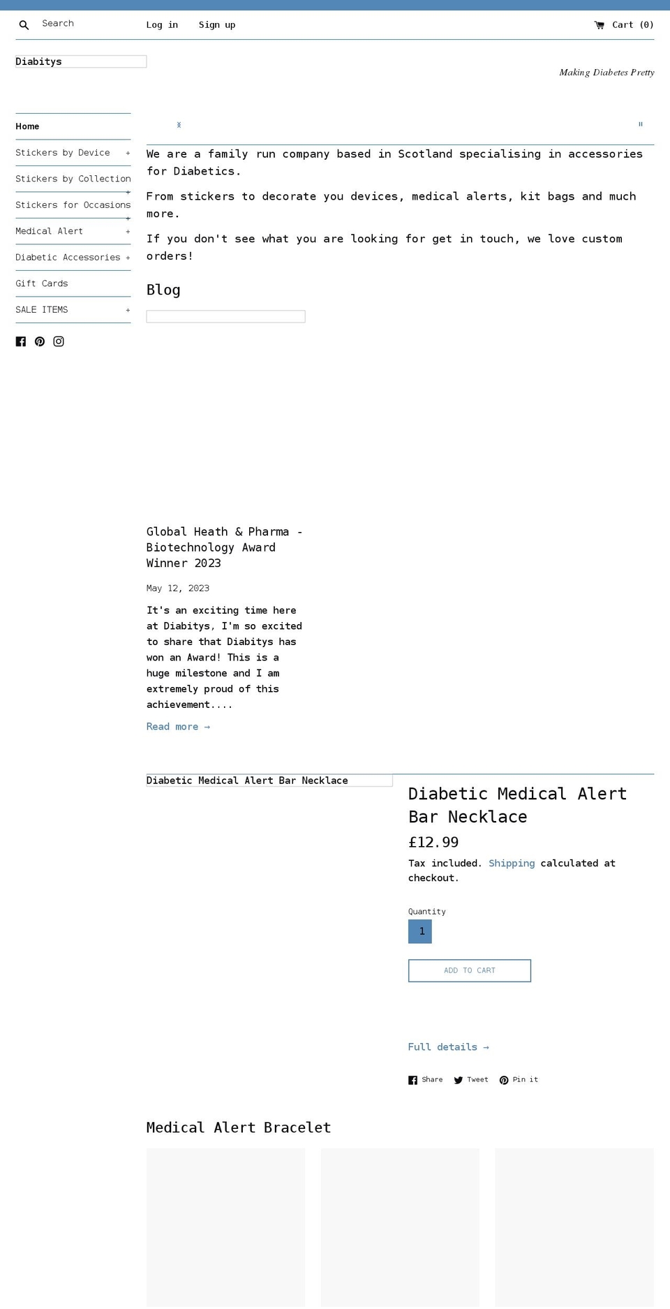 diabitys.com shopify website screenshot