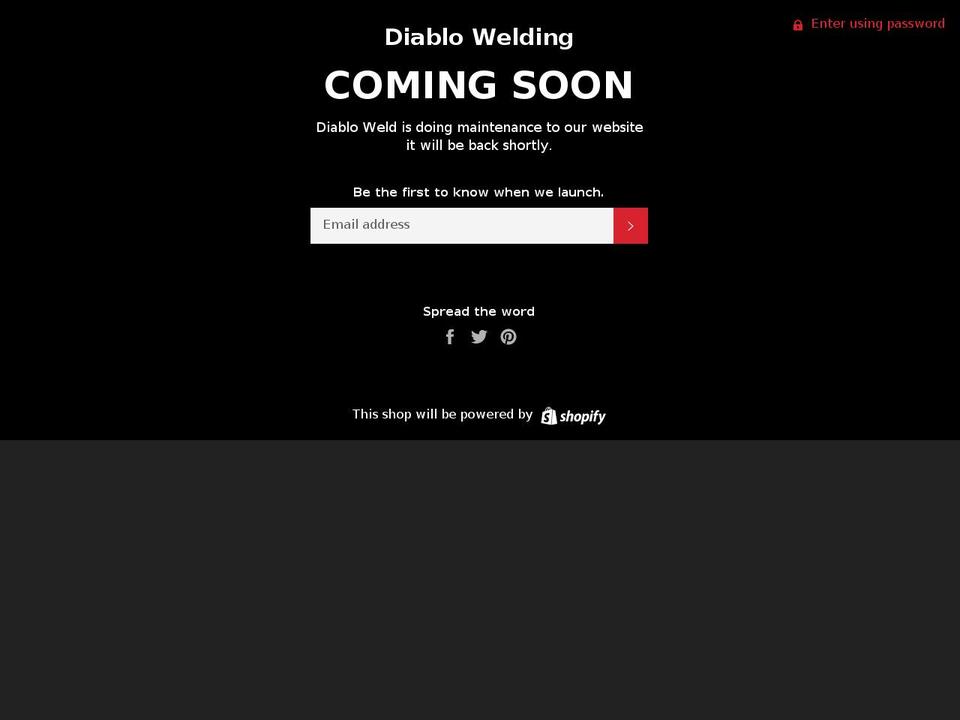 diablowelding.com — Shopify storefront screenshot