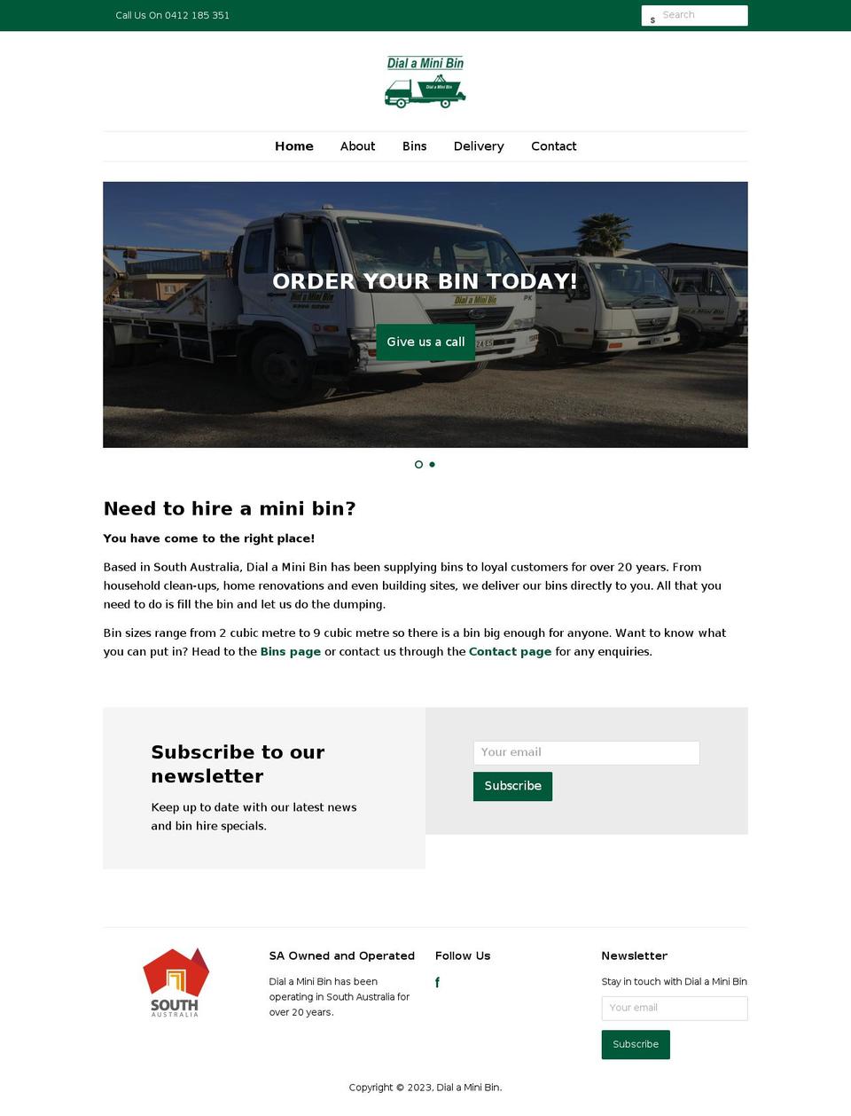 dialaminibin.com.au shopify website screenshot