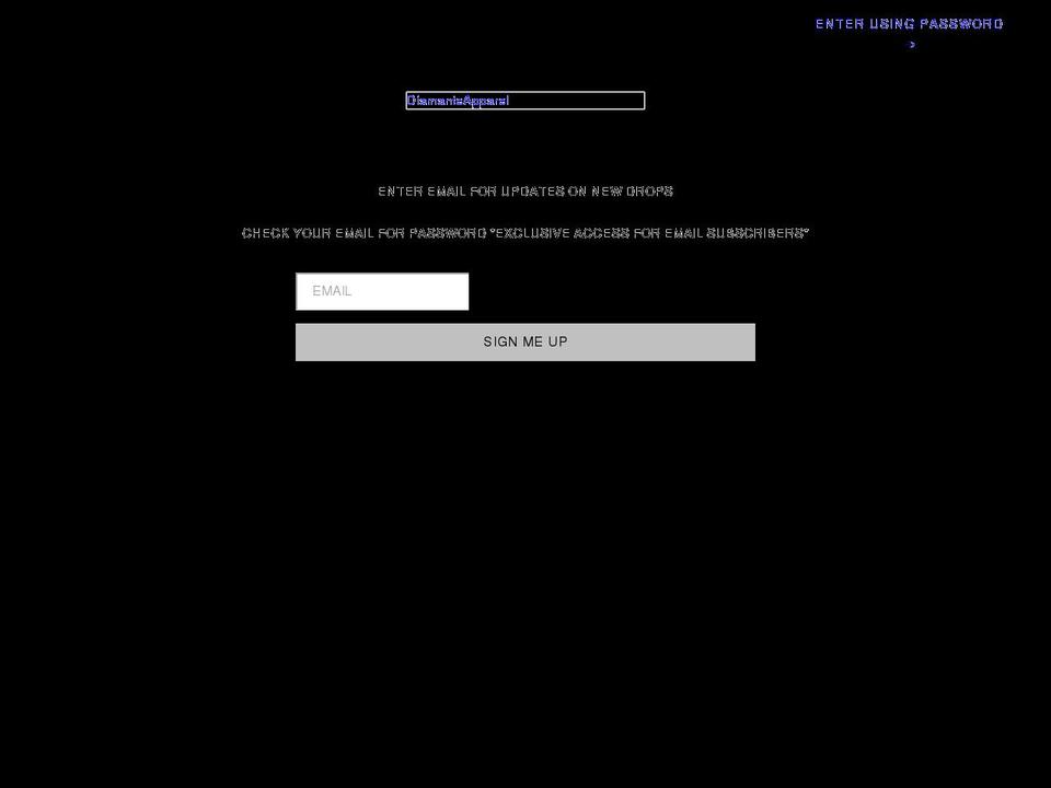 diamanteapparel.com shopify website screenshot