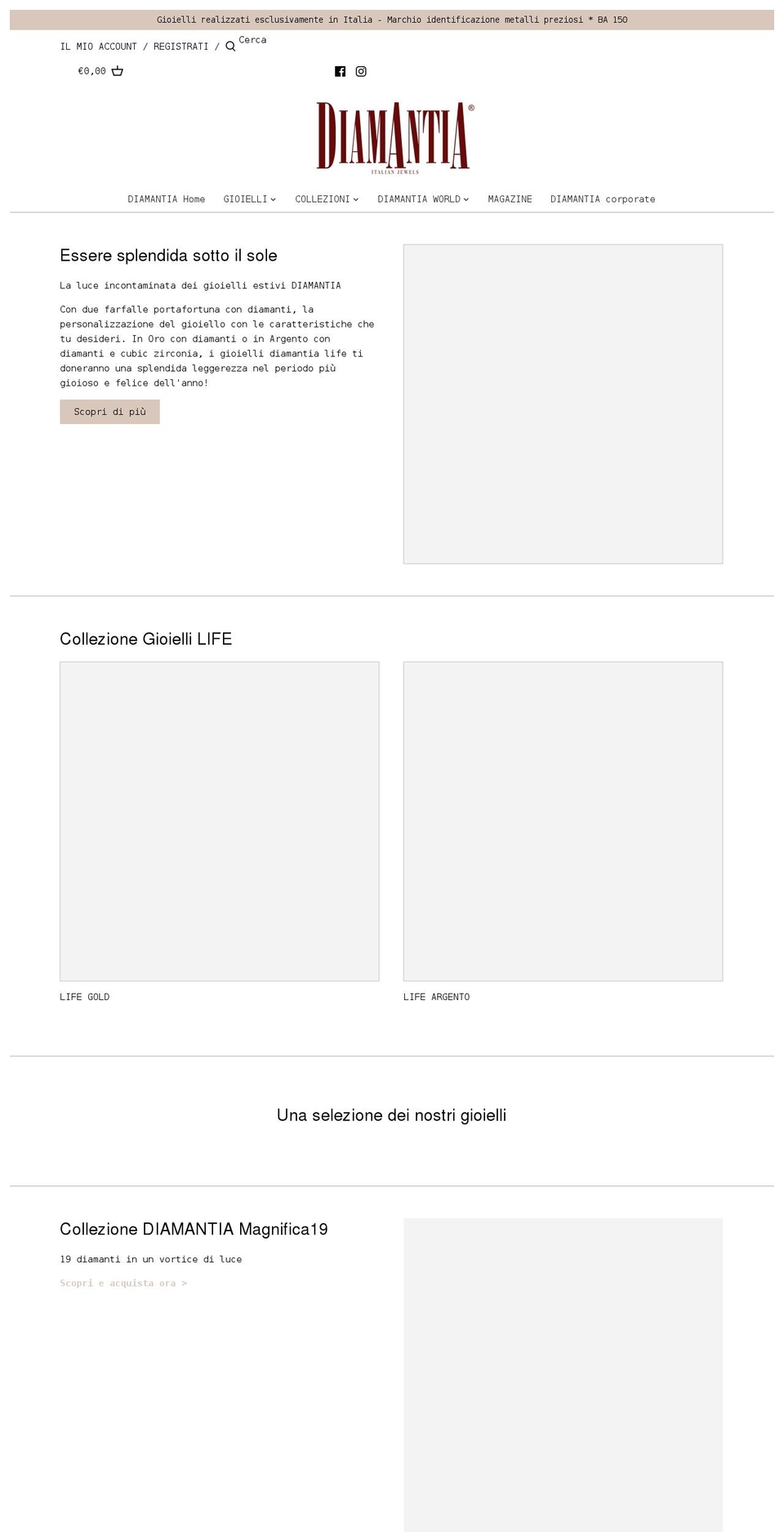 diamantia.shop shopify website screenshot