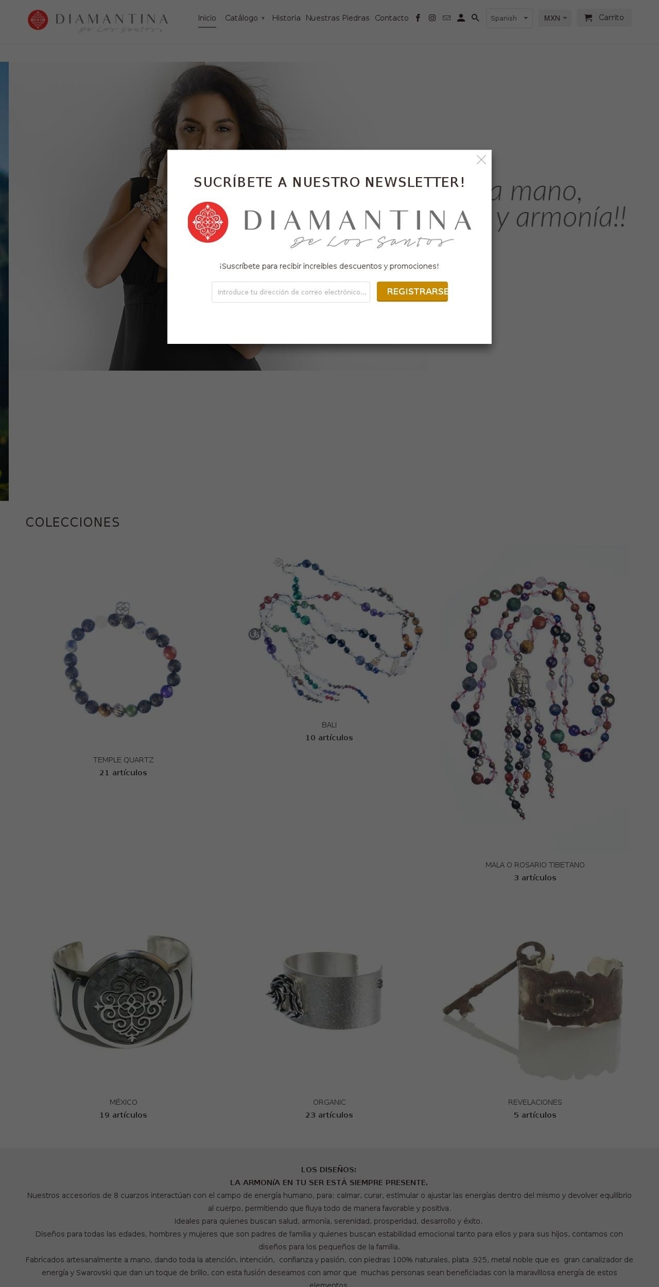 diamantinadelosantos.com — Shopify storefront screenshot