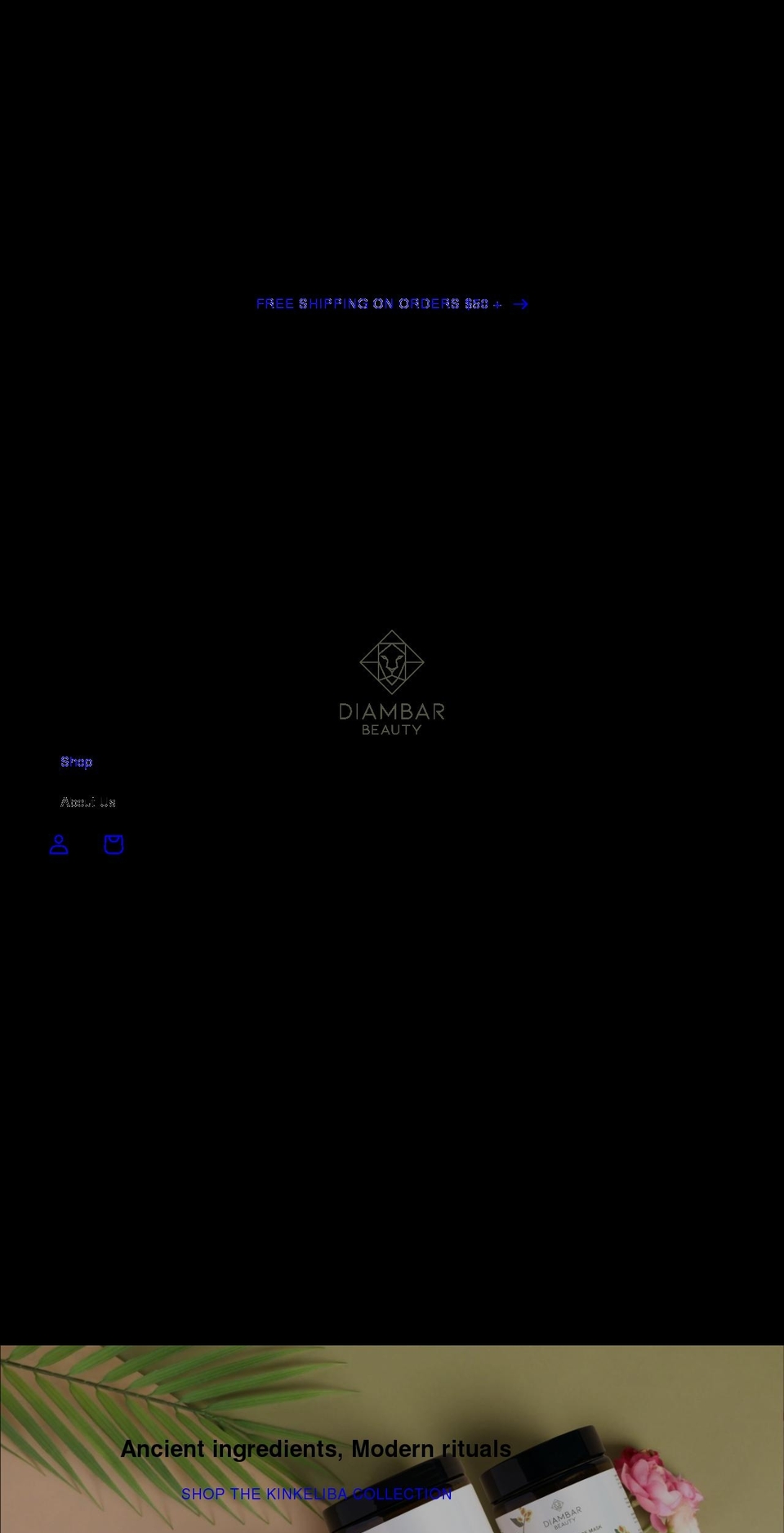 diambarbeauty.com shopify website screenshot