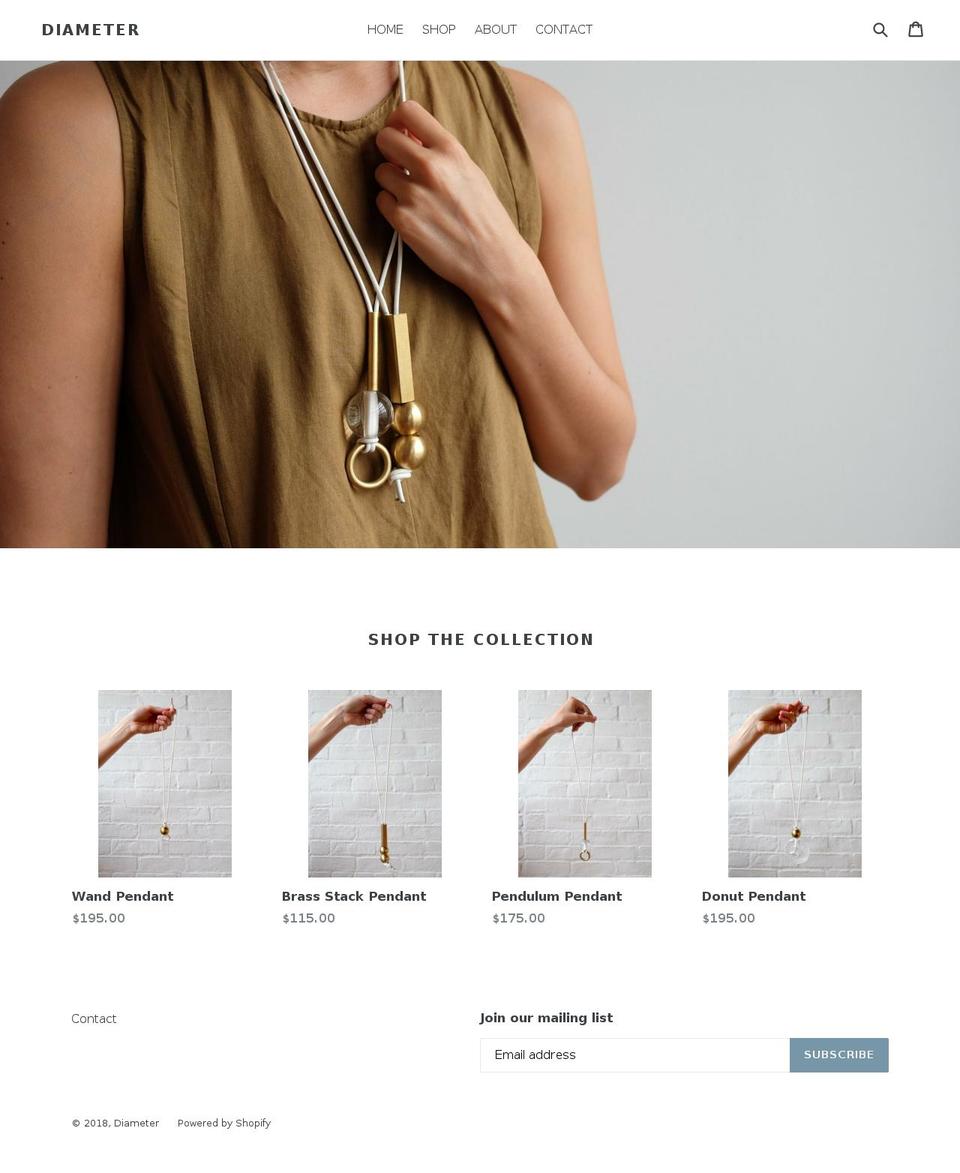diameternyc.com shopify website screenshot