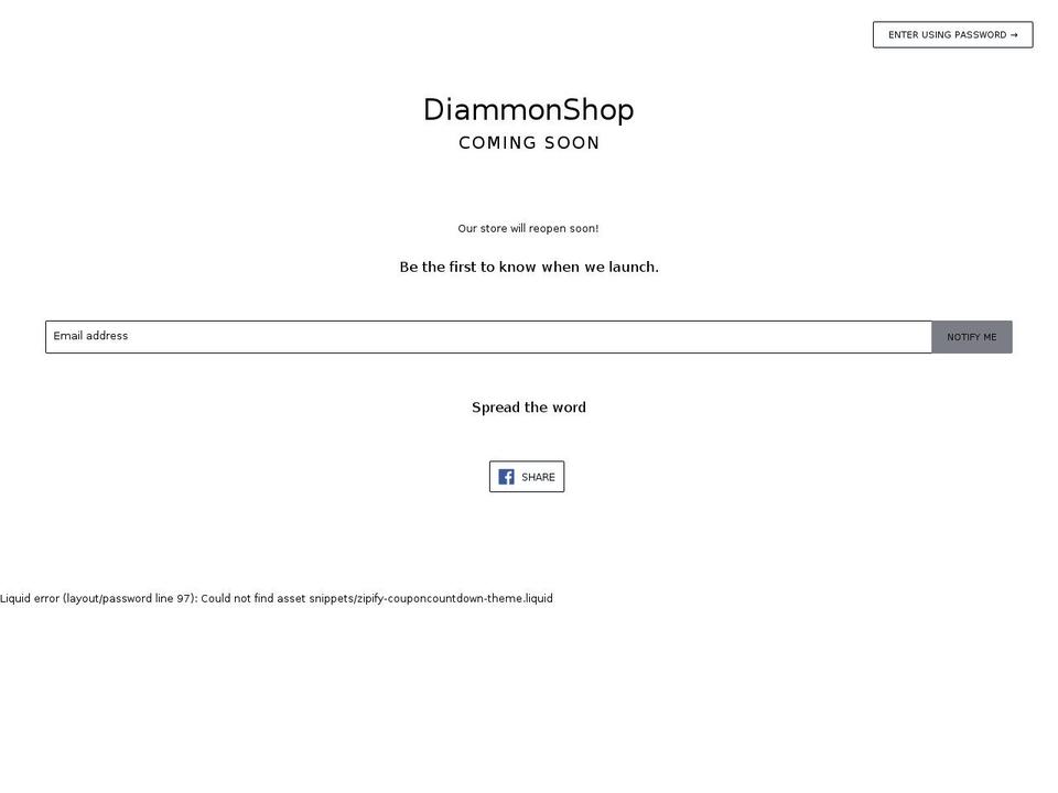 diammonshop.com — Shopify storefront screenshot