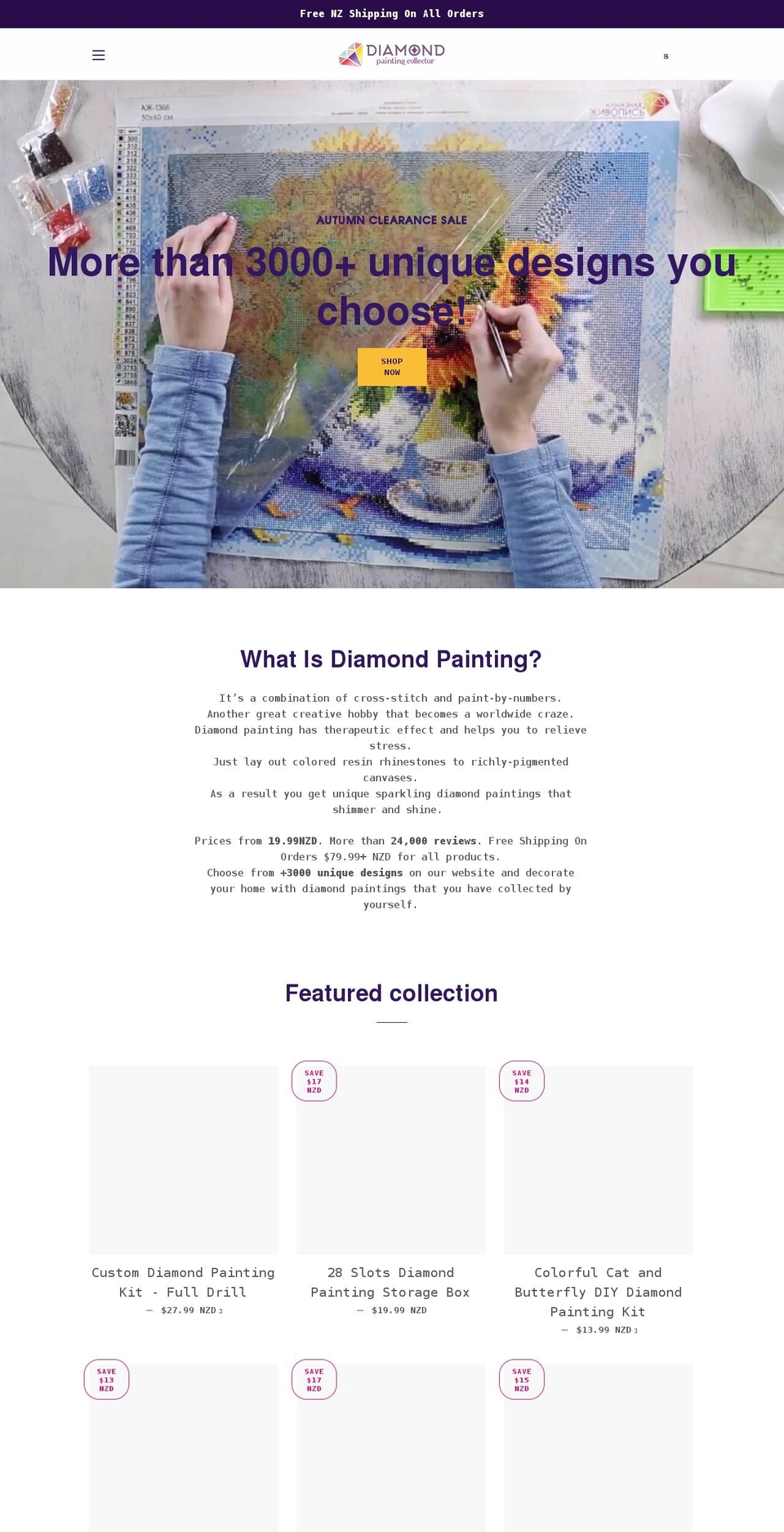 diamond-painting.co.nz shopify website screenshot