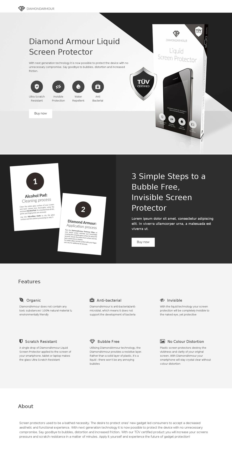 diamondarmour.com shopify website screenshot