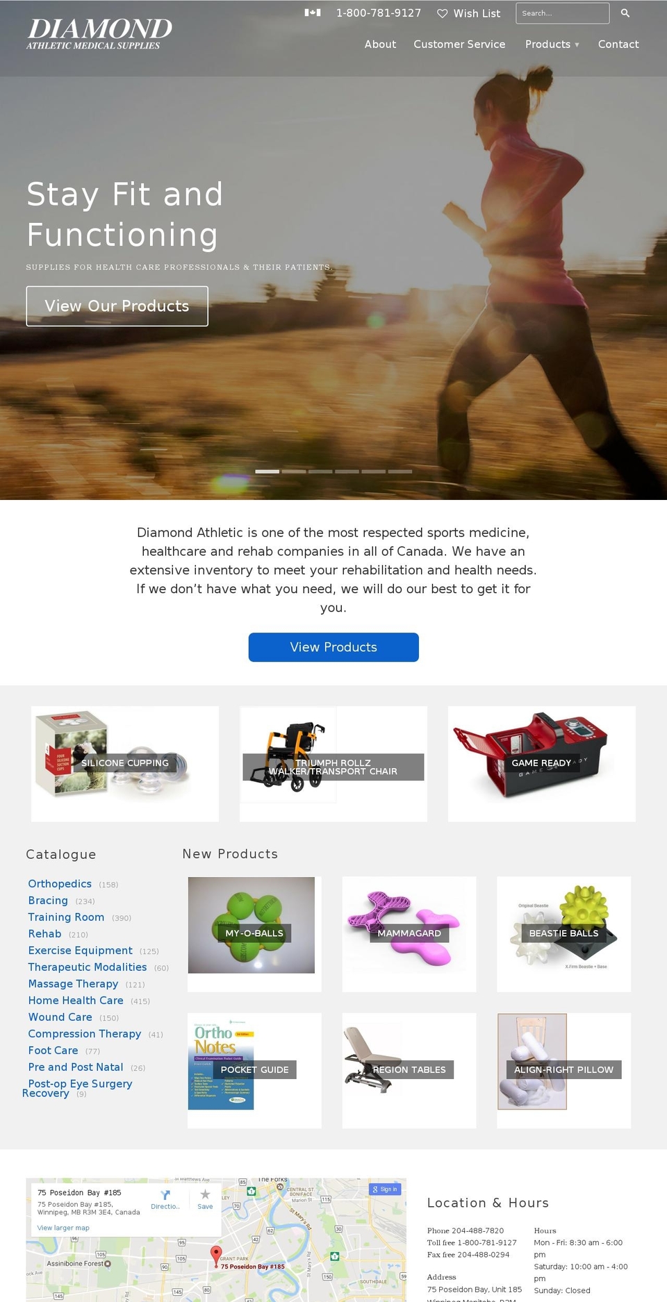 diamondathleticmedical.com shopify website screenshot