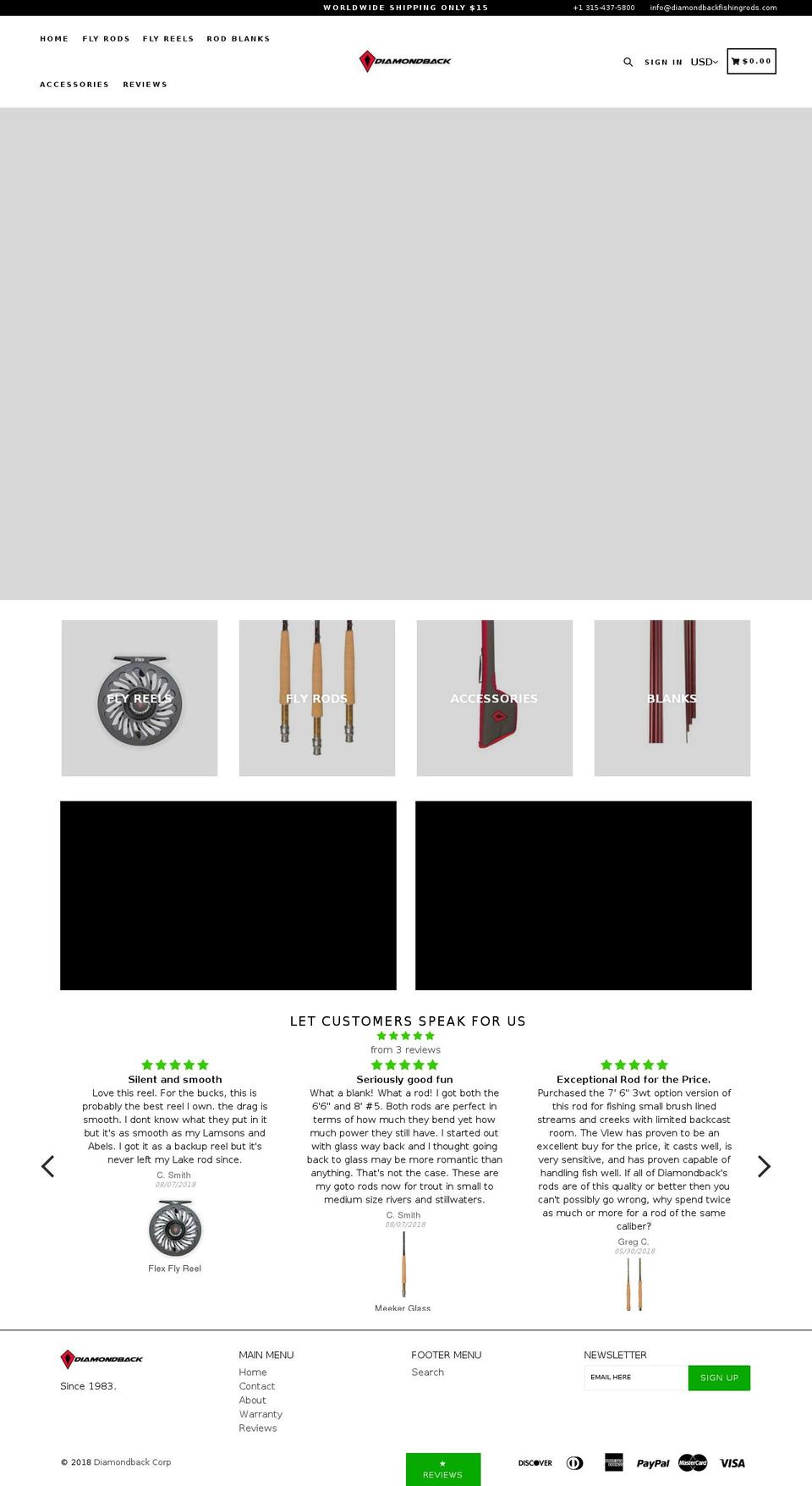 diamondbackfishing.net shopify website screenshot
