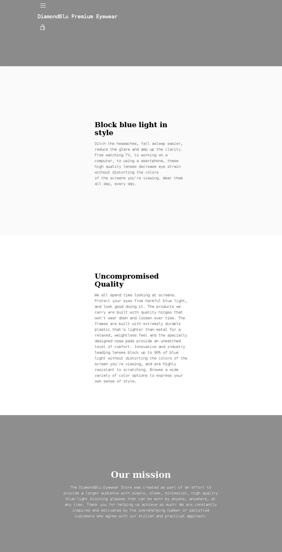 diamondblu.com shopify website screenshot