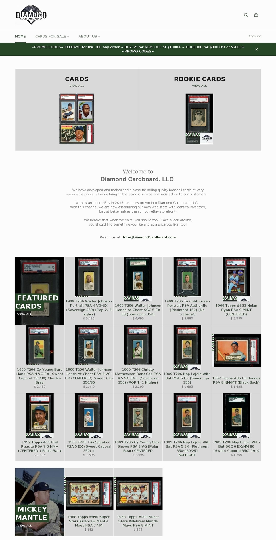 diamondcardboard.com — Shopify storefront screenshot