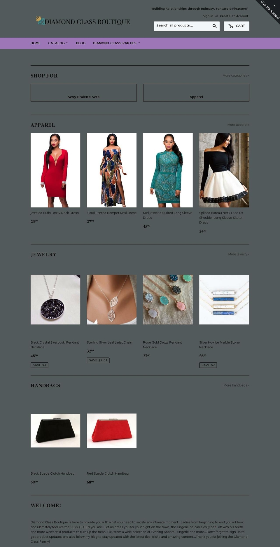diamondclassboutique.com shopify website screenshot
