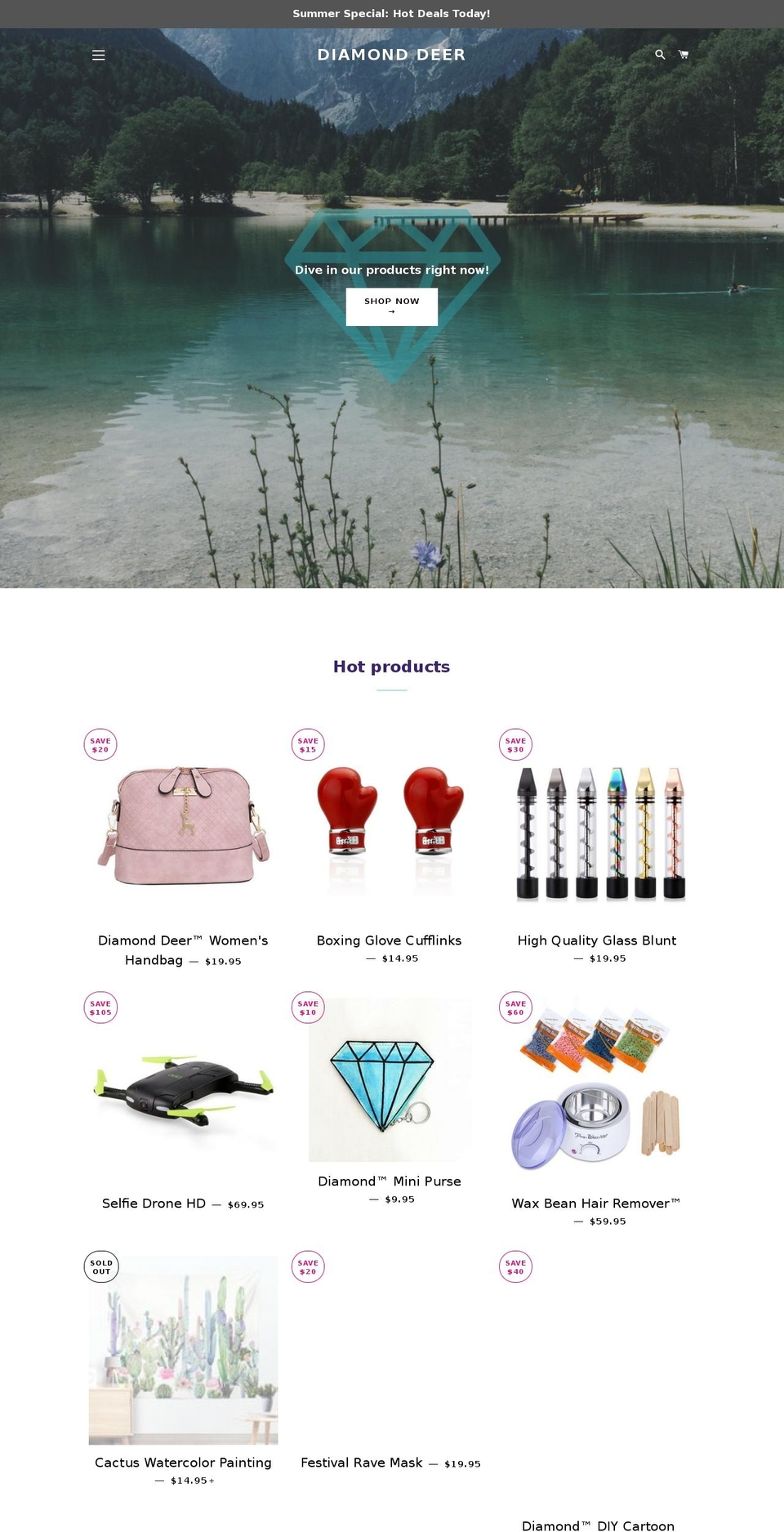diamonddeer.com — Shopify storefront screenshot
